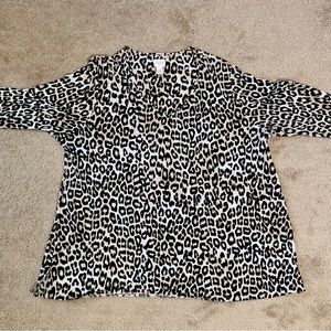 Leopard Print Chico’s Blouse Size 4 (XXL) - EUC